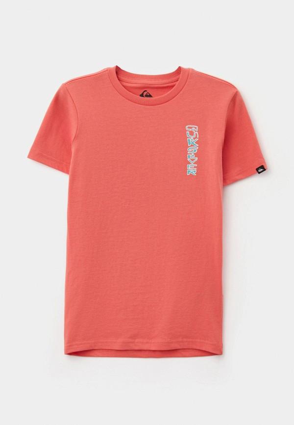 Футболка Quiksilver - цвет: коралловый, коллекция: мульти.