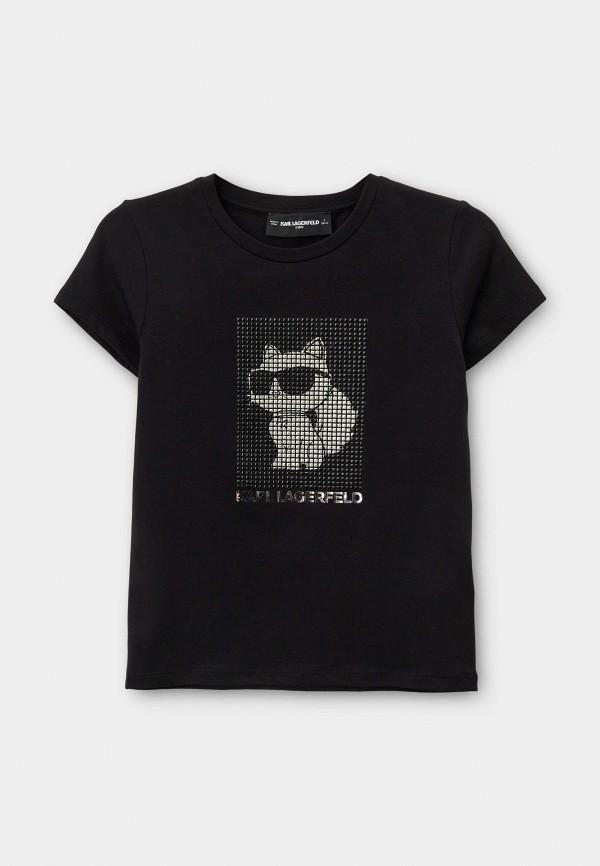 Футболка Karl Lagerfeld Kids - цвет: черный, коллекция: мульти.