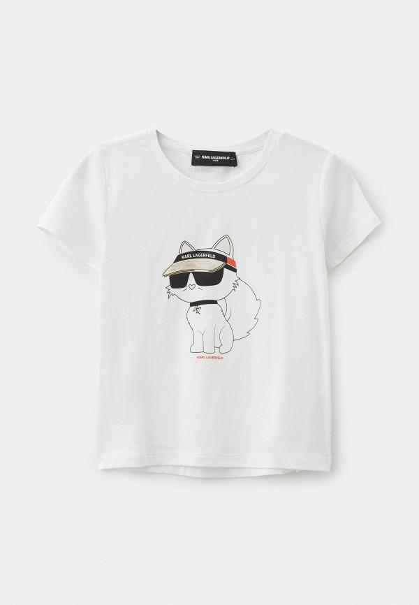 Футболка Karl Lagerfeld Kids - цвет: белый, коллекция: мульти.