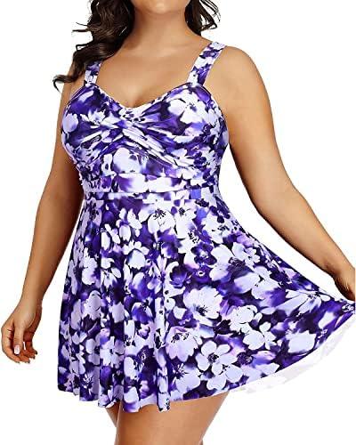 Женские Раздельные купальники Aqua Eve Aqua Eve Plus Size Двухкомпонентные Купальники Tankini Плавательный Костюм с Юбкой и Шортами