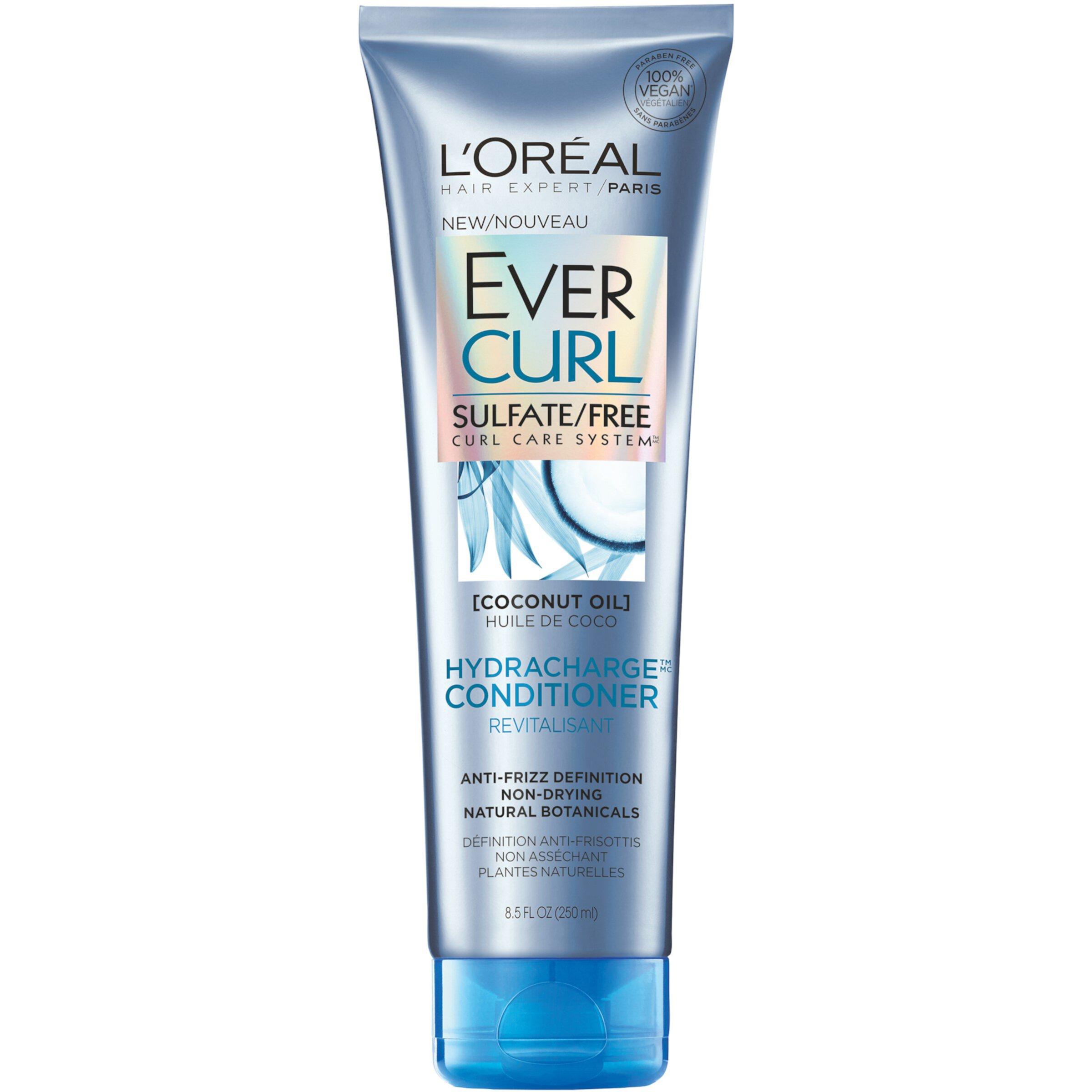 L'Oreal EverCurl Sulfate Free System Hydracharge Curl Enhancing Conditioner, Coconut Oil, 8.5 fl oz