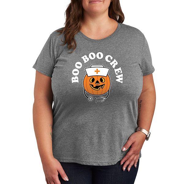 Графическая футболка Plus Size Boo Boo Crew с коротким рукавом и круглым вырезом, Licensed Character