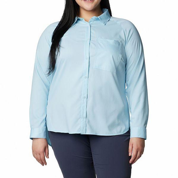 Рубашка Columbia Plus Size Anytime Lite с пуговицами, защита от солнца UPF 50