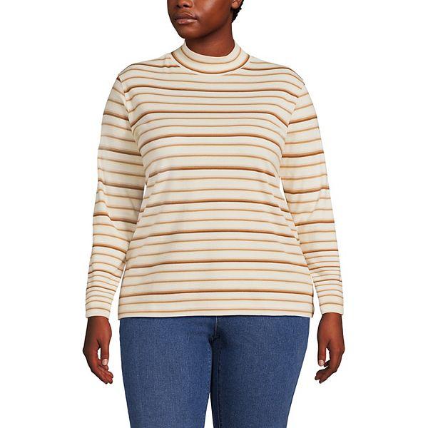 Женская Футболка Lands' End Relaxed Mockneck Top