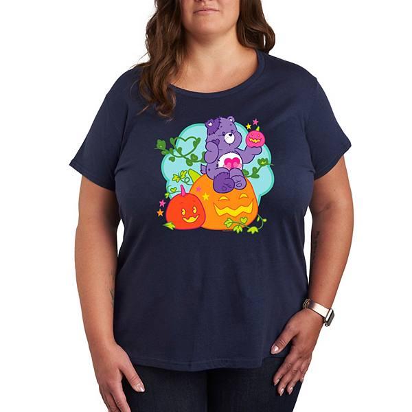 Футболка Plus Size Care Bears с графикой тыквы для Хэллоуина с короткими рукавами