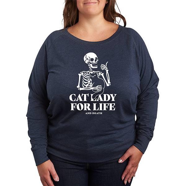 Женская Футболка Licensed Character Plus Size Cat Lady For Life Skeleton Pullover