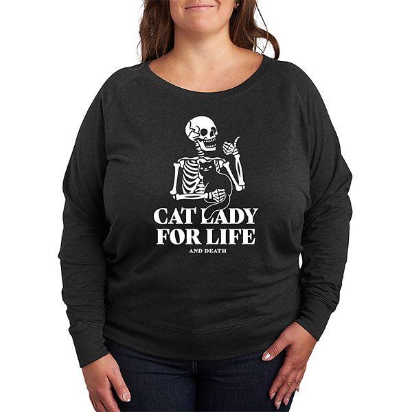 Женская Футболка Licensed Character Plus Size Cat Lady For Life Skeleton Pullover