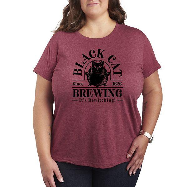 Женская Футболка Unbranded Plus Size Black Cat Brewing