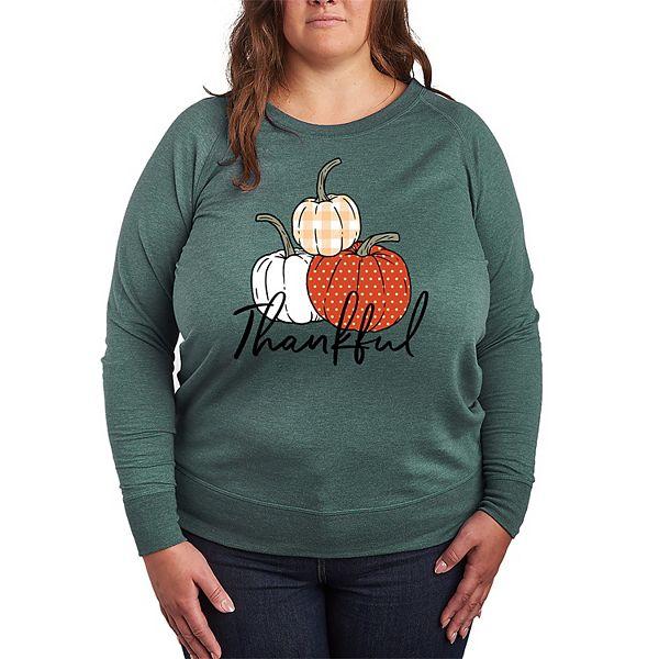 Хлопковый свитшот с длинными рукавами Thankful Pumpkins Plus Size