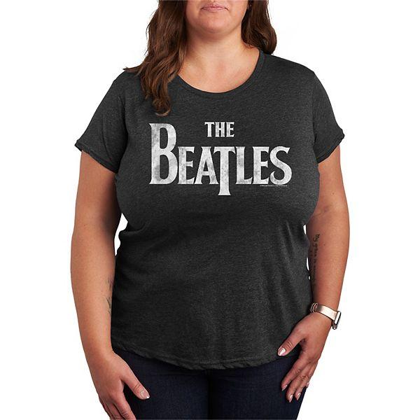 Футболка Plus Size с логотипом The Beatles и коротким рукавом