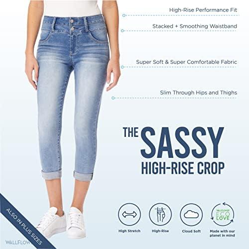 WallFlower | Джинсы WallFlower Sassy Crop High-Rise Insta Soft для женщин, высокая талия, стандартные и плюс размеры