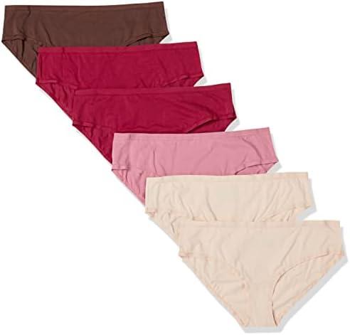 Amazon Essentials Women's Cotton Hipster Underwear (Available in Plus Size), Pack of 6