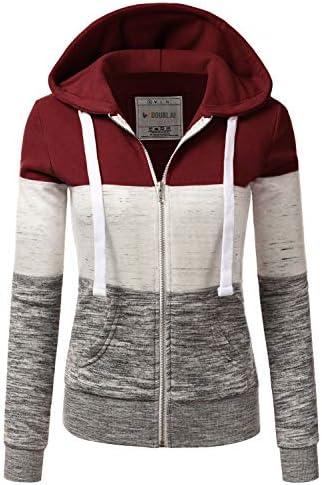 DOUBLJU Lightweight Thin Zip-Up Hoodie Jacket for Women with Plus Size