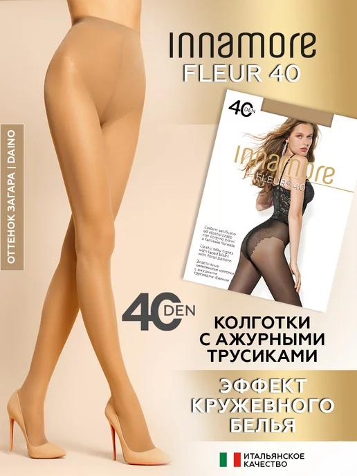 Колготки капроновые с ажурными трусиками Fleur 40 ден