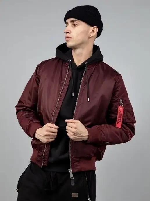 Бомбер утепленный из нейлона MA-1 Aeronautica MAROON