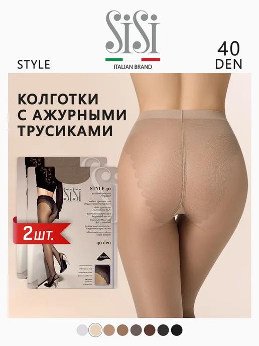 Колготки женские с ажурными трусиками STYLE 40 den