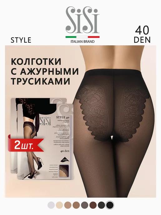 Колготки женские с ажурными трусиками STYLE 40 den