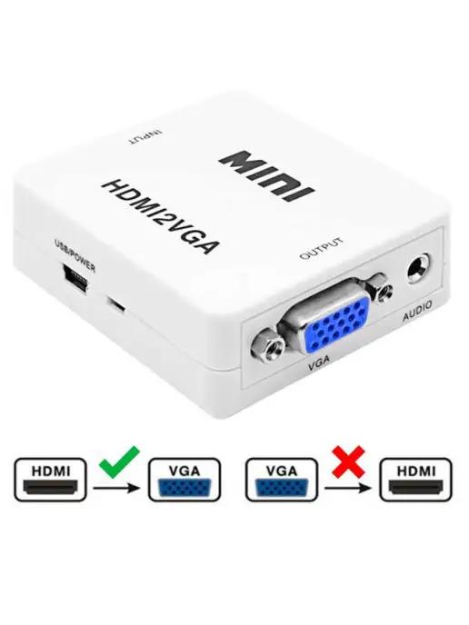 Адаптер конвертер сигнала с HDMI на VGA, AUX 3.5мм