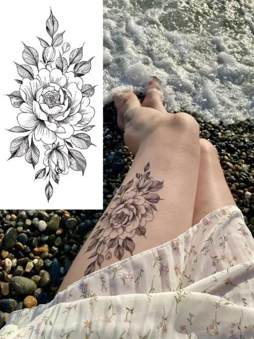 Caprice tattoo | Временная переводная татуировка цветы