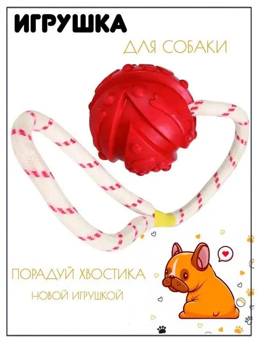 Мяч на верёвке, игрушка для собак, 4,5 см