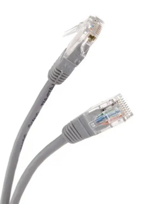 LAN кабель для интернета cat5e RJ45 1Гбит патч корд серый