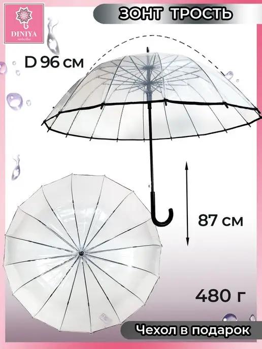 Зонт-трость прозрачный