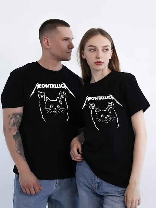 Футболка Meowtallica панк рок мяуталлика