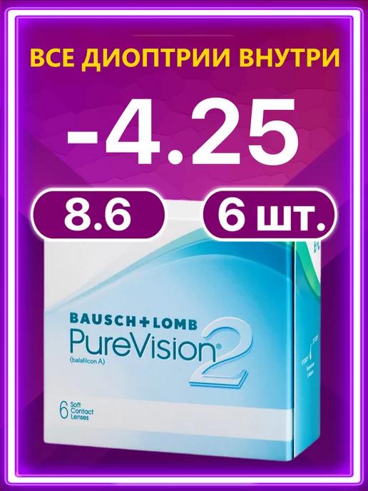 Линзы для глаз Bausch + Lomb 6 шт -4.25