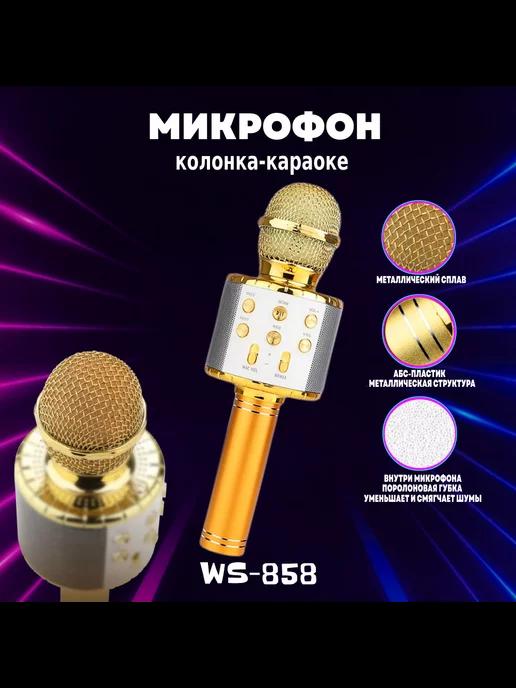 Микрофон караоке беспроводной 858 для живого вокала