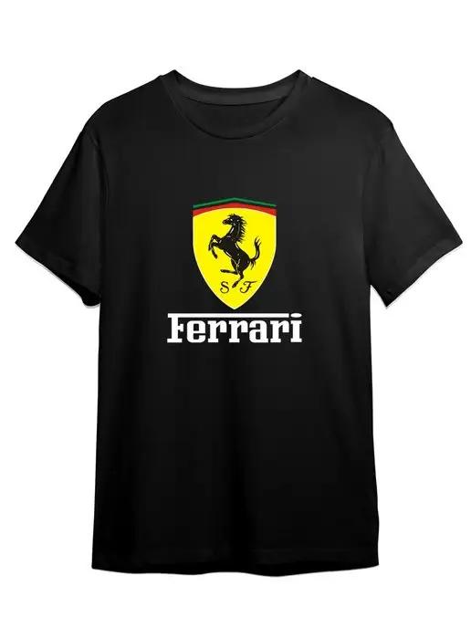 Футболка с принтом Феррари Ferrari Бренд Логотип