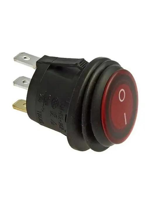 SB040-12V RED IP65 on-off ф20.2mm Переключатель клавишный