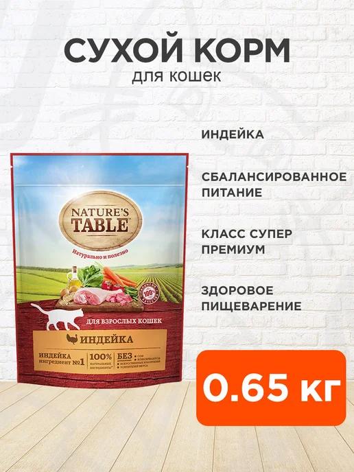 Корм сухой для кошек индейка 0,65 кг