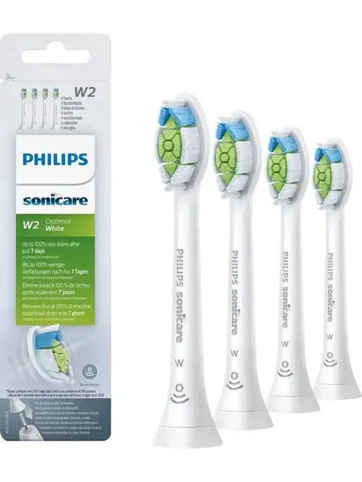 Насадки для зубной щетки Sonicare W2 Optimal White, 4 штуки