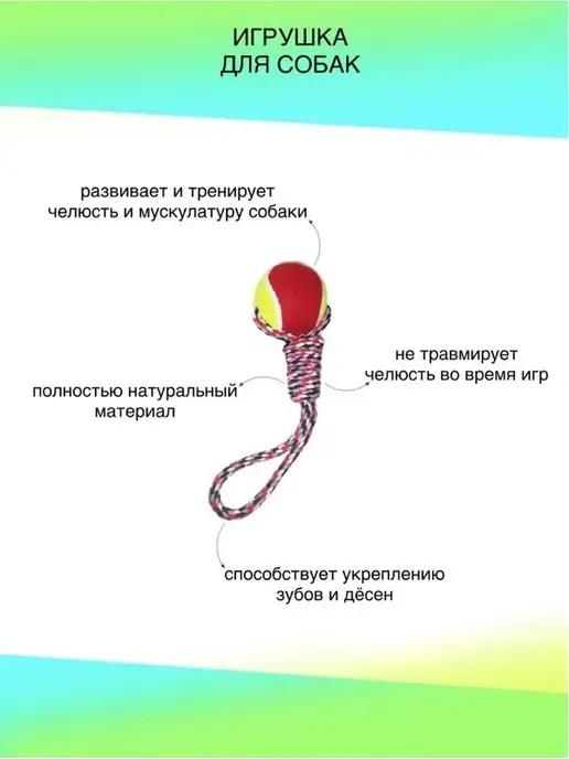 Игрушка для собак мяч на канате