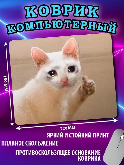 Кошка котик кот милый коврик для мыши