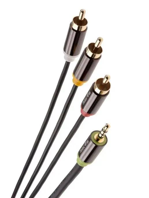 Jack 3.5 3 RCA кабель 3м провод джек тюльпан шнур для тв