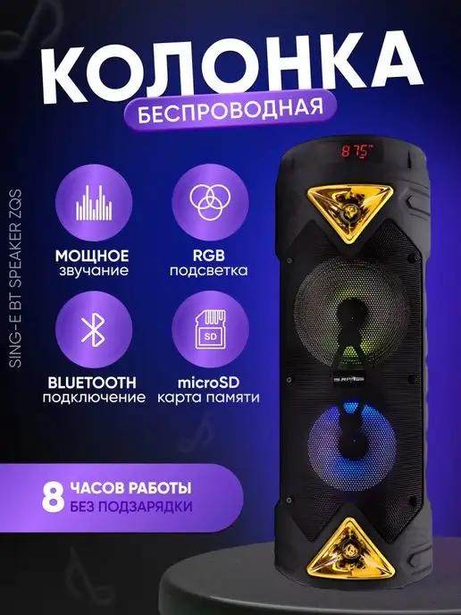 BTSPEAKERZQS | Музыкальная колонка большая с караоке Bluetooth