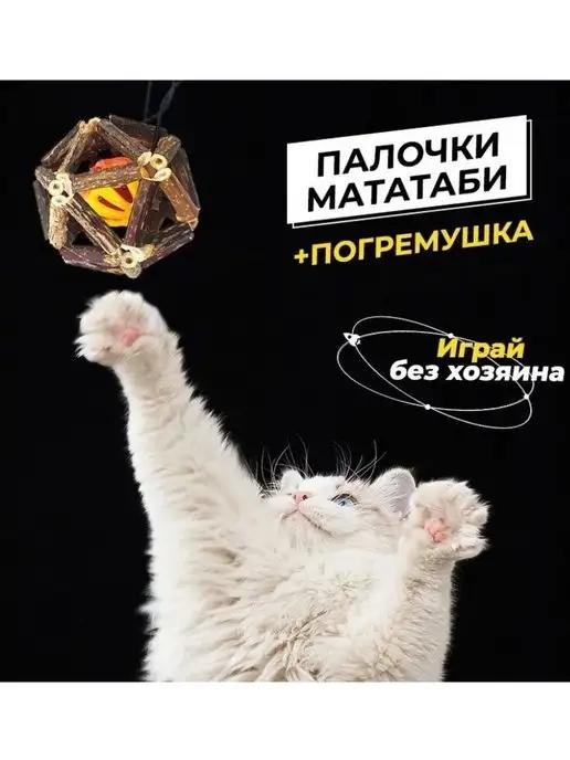 Игрушка для кошек и собак шарик мататаби с креплением