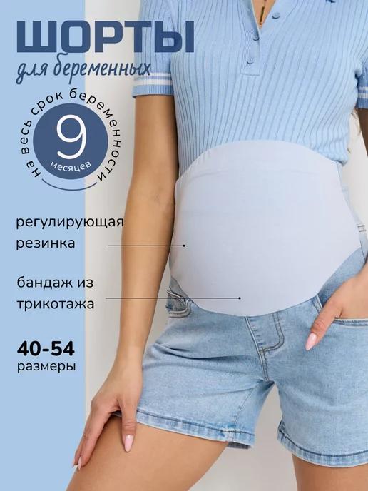 Mummy tummy | Джинсовые шорты для беременных со вставкой на животе