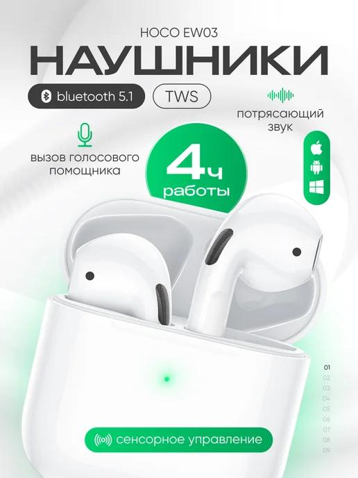 Наушники беспроводные для телефона bluetooth TWS