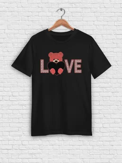 Футболка Сердце Love Мишка Тедди Teddy Bear Мотивация Gym