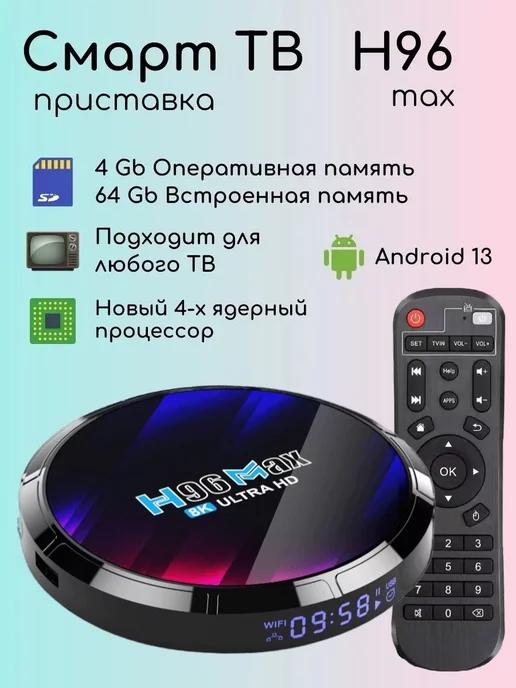 Смарт ТВ приставка андроид 4 64 8K tv box