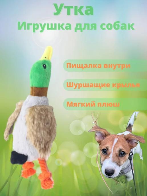 Игрушка для собак и щенков мелких, крупных пород Утка