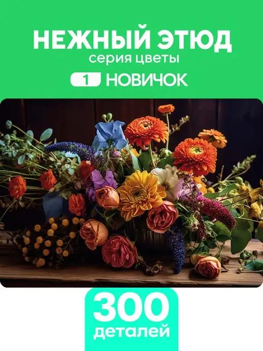 Деревянный пазл Нежный этюд 300 деталей Новичок