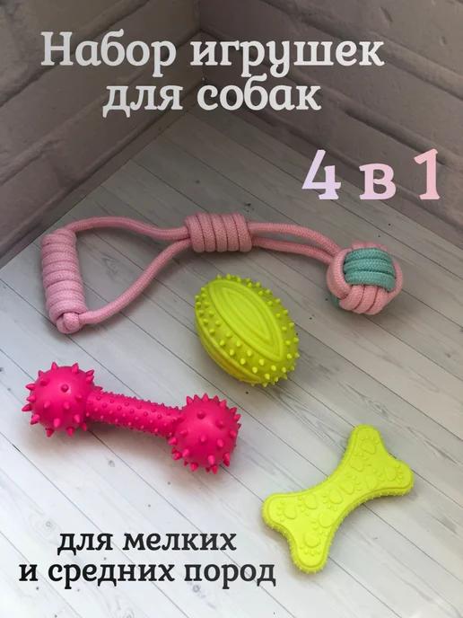 Игрушка для собак и щенков, набор 4 в 1