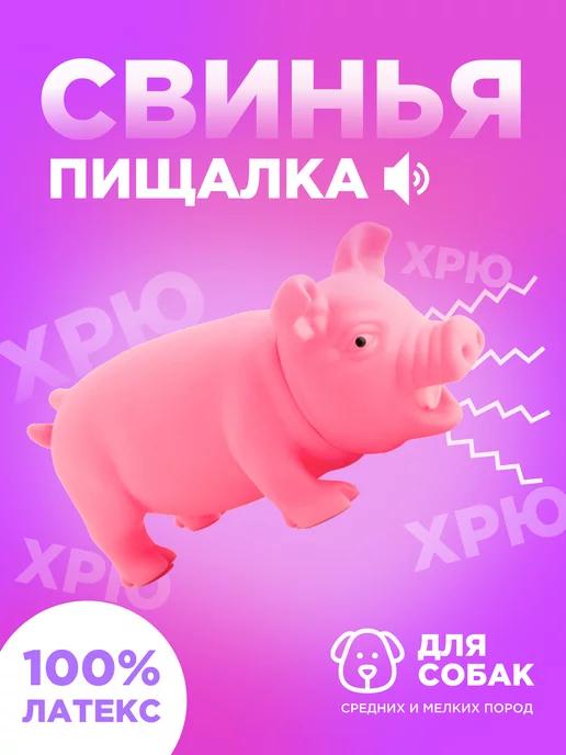 Свинка игрушка для собак и животных - хрюкает