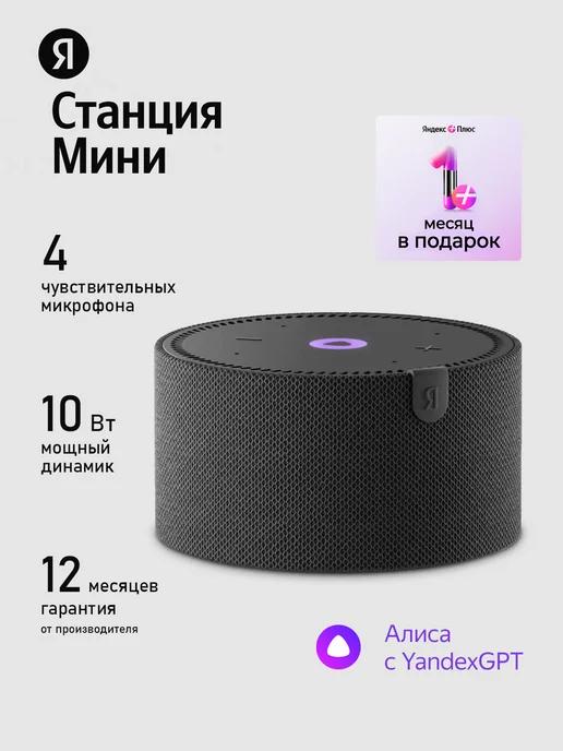 Умная колонка Новая Станция Мини с Алисой черная