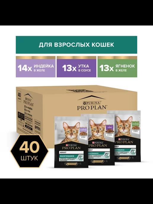 Влажный корм Adult для кошек мультипак 85г х 40шт