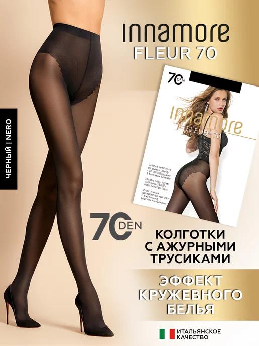 Колготки капроновые с ажурными трусиками Fleur 70 ден