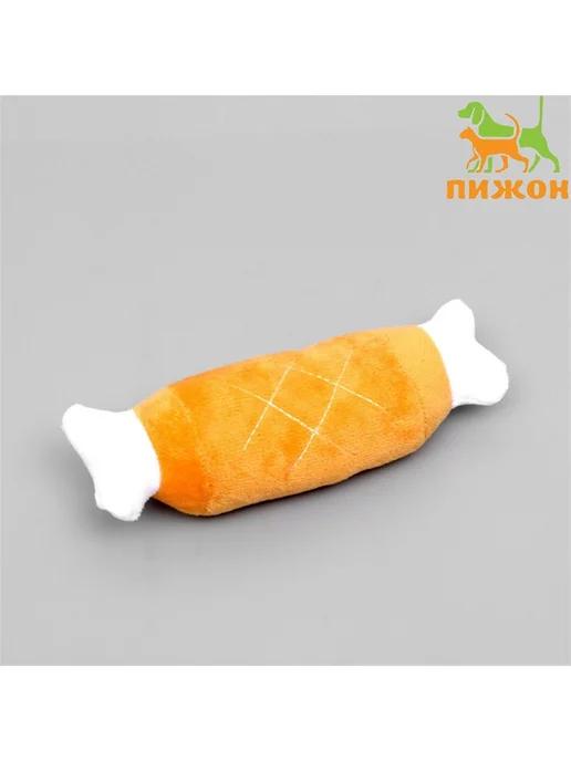 Игрушка для собак "Мягкая косточка" с пищалкой, 19 см